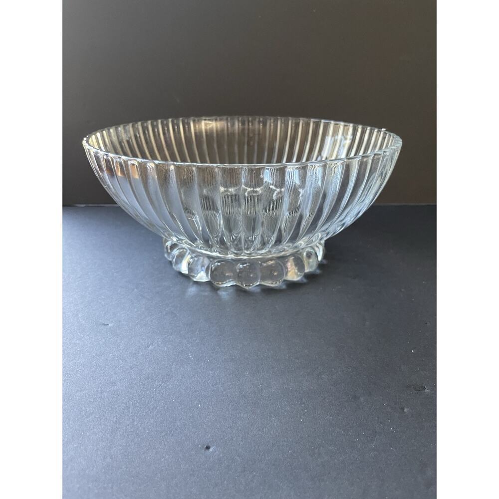 Anchor Hocking VERTICAL RIB BALL FOOT SALAD/FRUIT BOWL 9” MCM SERVINGWARE